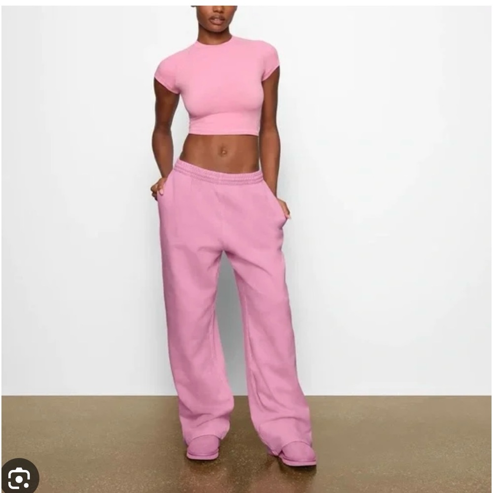 Boyfriend fleece pants bubblegum